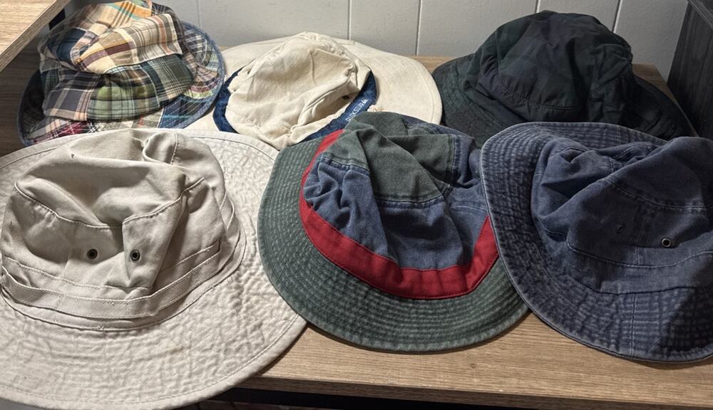 Lot of (6) Vintage Hat Sun Bucket Adjustable Unisex, Country Gentleman U2